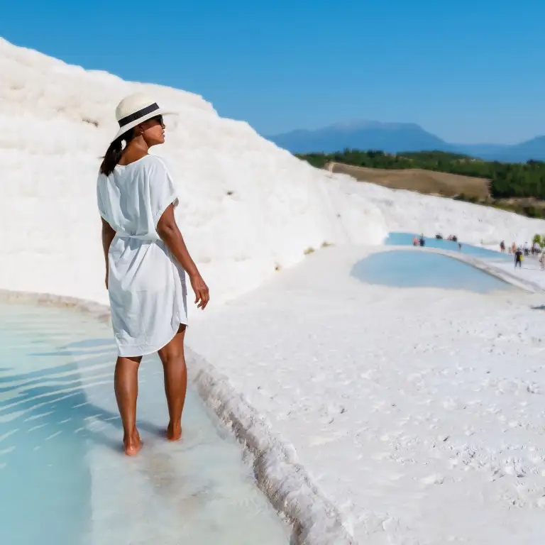 pamukkale travertins where many thermal hotels in Turkey are located